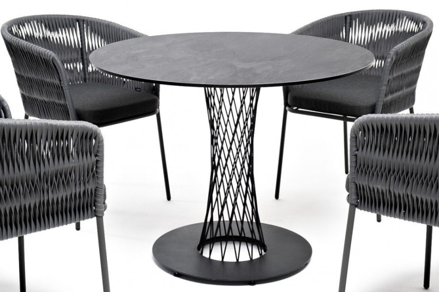 Обеденная группа на 4 персоны Диего серый гранит 4sis