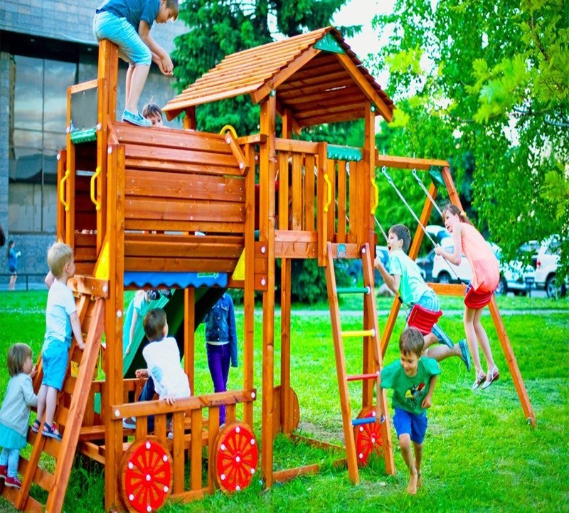 Игровой комплекс Jungle Cottage+Train Module+Swing Module