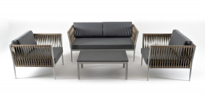 Лаунж-зона 4-местная Касабланка из роупа, серый 4sis