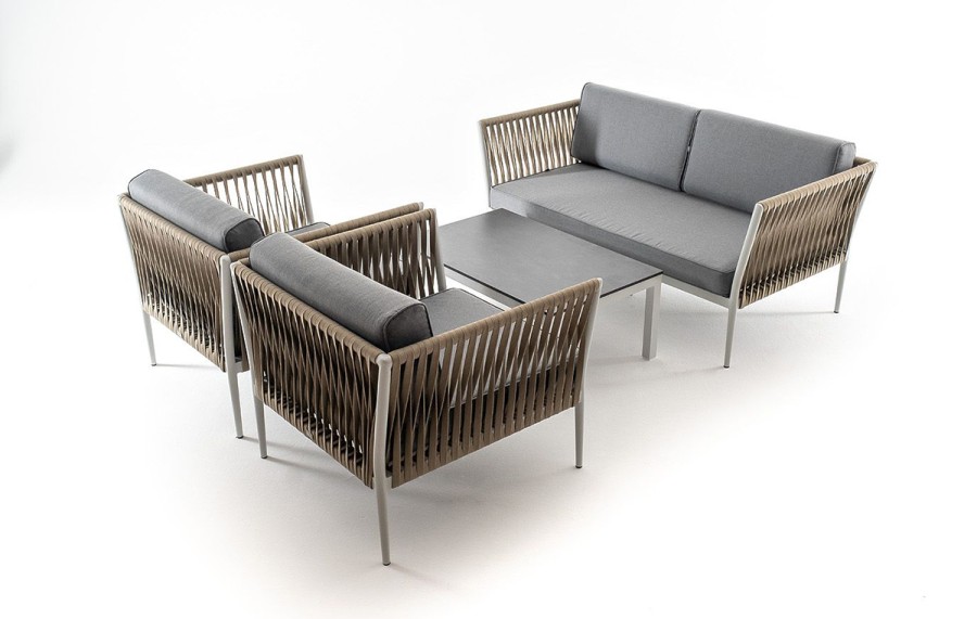 Лаунж-зона 4-местная Касабланка из роупа, серый 4sis