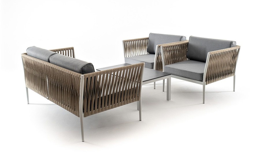 Лаунж-зона 4-местная Касабланка из роупа, серый 4sis