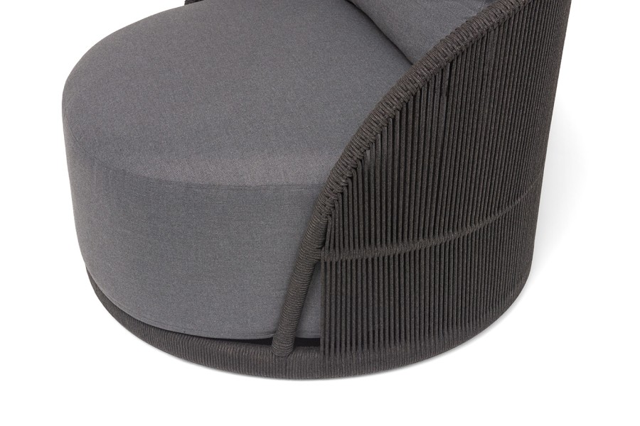 Кресло Монтелла, роуп темно-серый круглый, ткань темно-серая 027 4sis