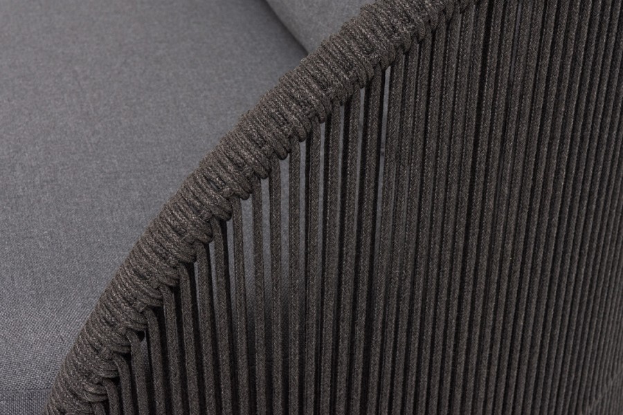 Кресло Монтелла, роуп темно-серый круглый, ткань темно-серая 027 4sis