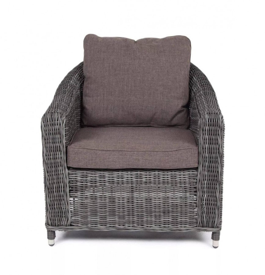 Кресло из искусственного ротанга Кон Панна серое 4sis