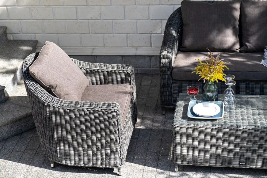 Кресло из искусственного ротанга Кон Панна серое 4sis