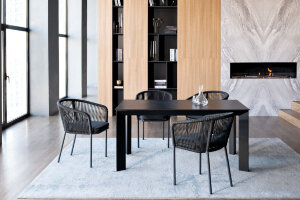 Обеденная группа на 4 персоны из роупа Венето Марсель темно-серый 4sis