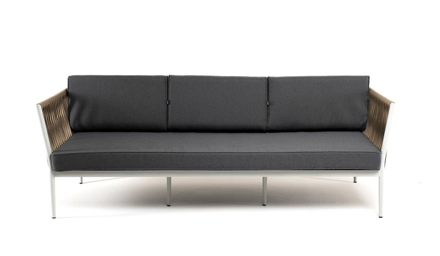 Диван 3-местный Касабланка из роупа, серо-коричневый 4sis