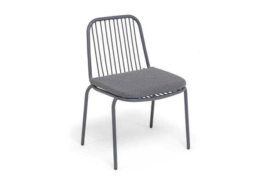 Cтул Кастелло, з стали темно-серый (RAL7024) муар, ткань темно-серая 027 4sis
