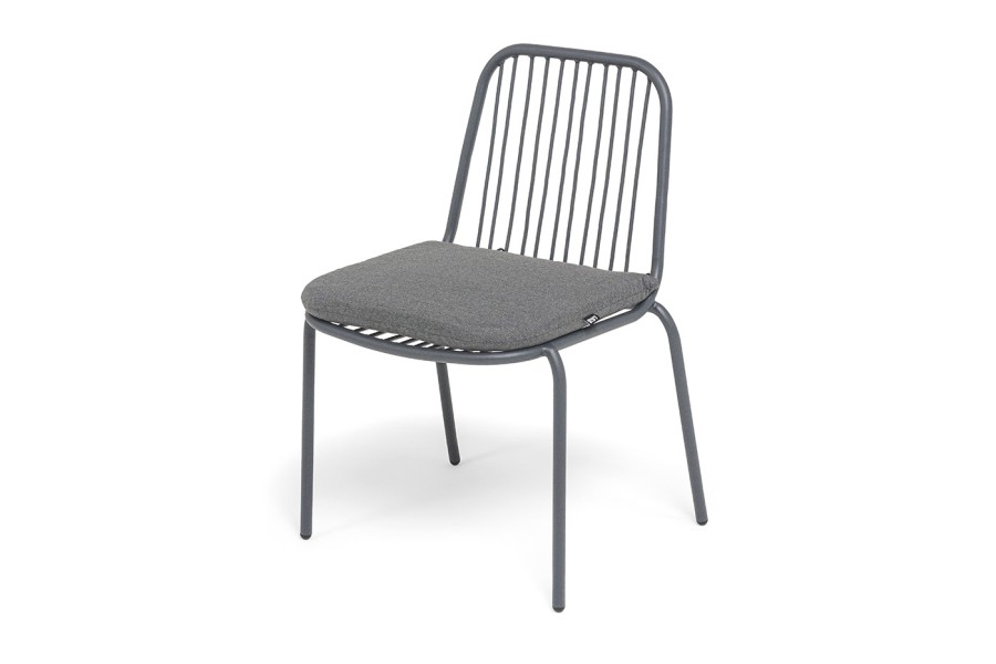Cтул Кастелло, з стали темно-серый (RAL7024) муар, ткань темно-серая 027 4sis