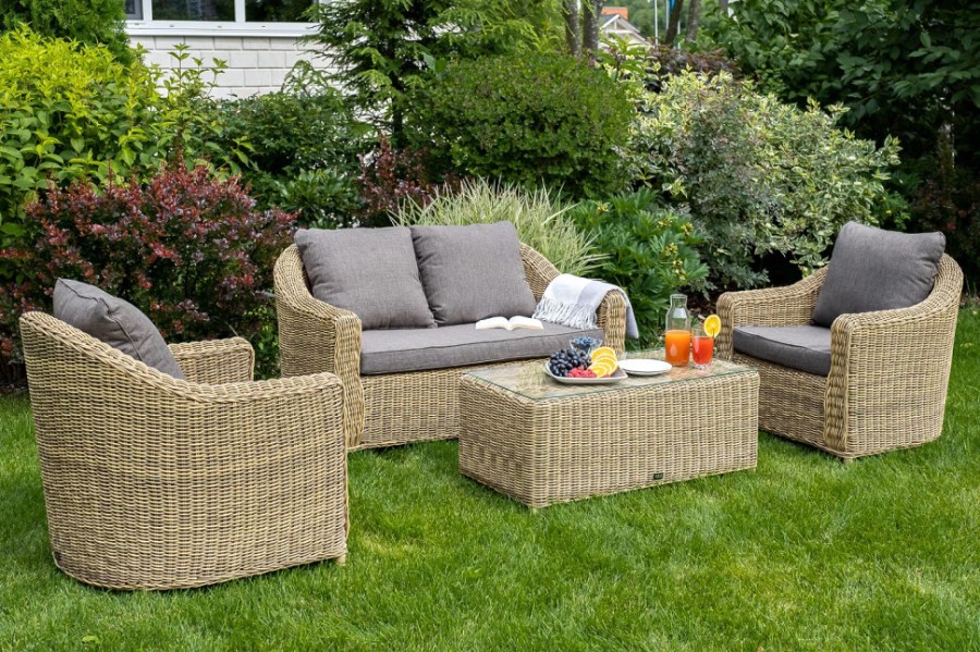 Кресло из искусственного ротанга Кон Панна соломенное 4sis