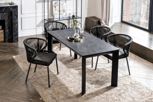 Обеденная группа на 4 персоны из роупа Венето Милан темно-серая 4sis