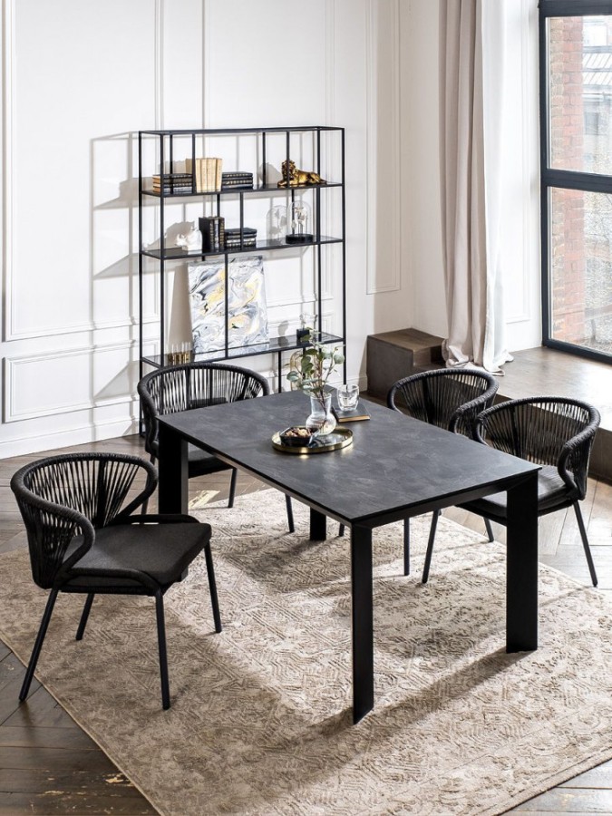 Обеденная группа на 4 персоны из роупа Венето Милан темно-серая 4sis