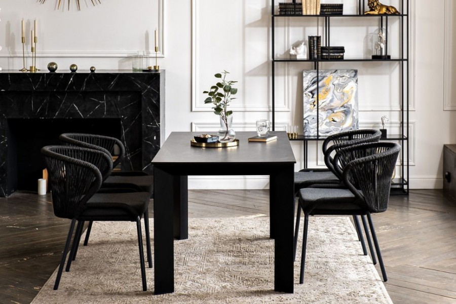 Обеденная группа на 4 персоны из роупа Венето Милан темно-серая 4sis