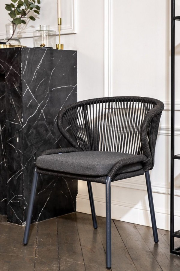 Обеденная группа на 4 персоны из роупа Венето Милан темно-серая 4sis