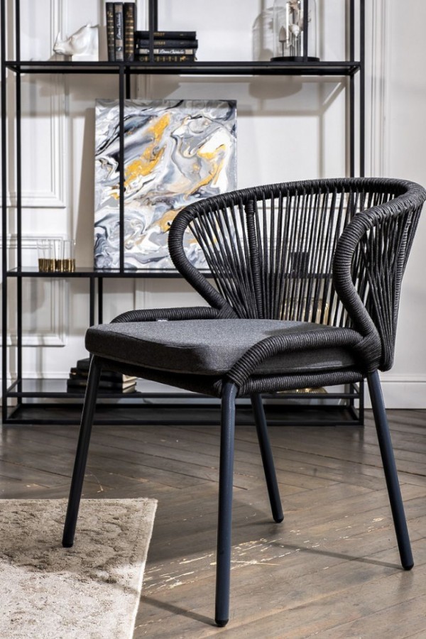 Обеденная группа на 4 персоны из роупа Венето Милан темно-серая 4sis