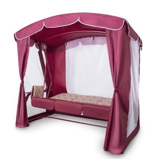 Садовые качели трехместные Оазис Люкс, бордо