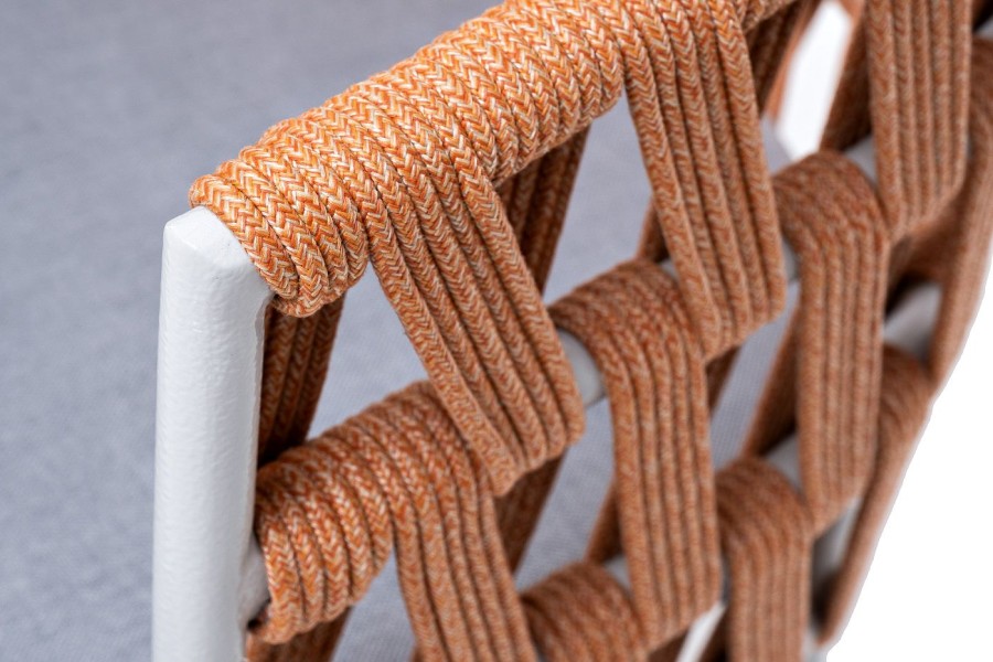 Плетеный стул Диего из роупа оранжевый 4sis