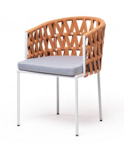 Плетеный стул Диего из роупа оранжевый 4sis