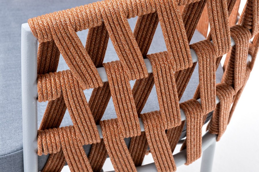 Плетеный стул Диего из роупа оранжевый 4sis