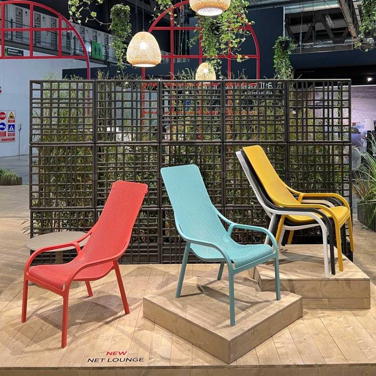 Лаунж-кресло пластиковое Net Lounge горчичное Nardi