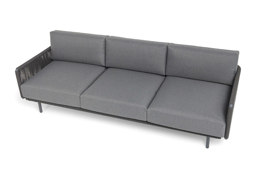 Диван 3-местный Джелло роуп темно-серый круглый 4sis