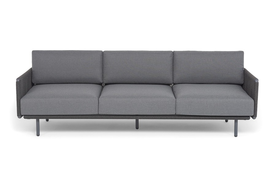 Диван 3-местный Джелло роуп темно-серый круглый 4sis