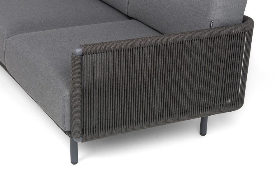 Диван 3-местный Джелло роуп темно-серый круглый 4sis