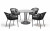 Обеденная группа на 4 персоны Лион темно-серая 4sis
