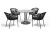 Обеденная группа на 4 персоны Лион темно-серая 4sis