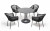 Обеденная группа на 4 персоны Лион темно-серая 4sis