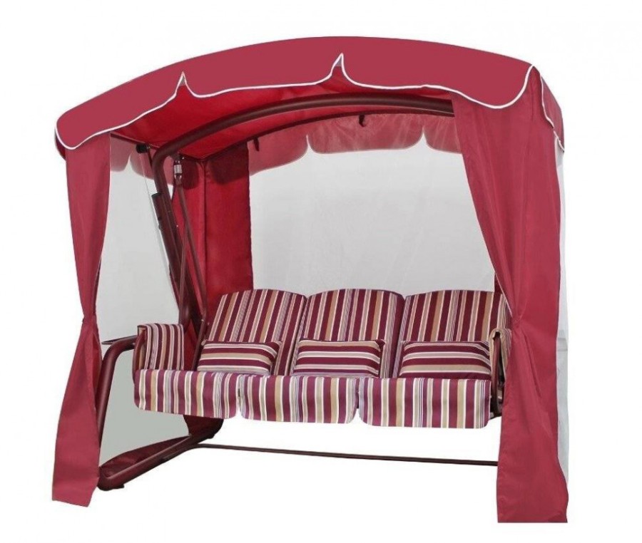 Садовые качели трехместные Элит Люкс, бордо