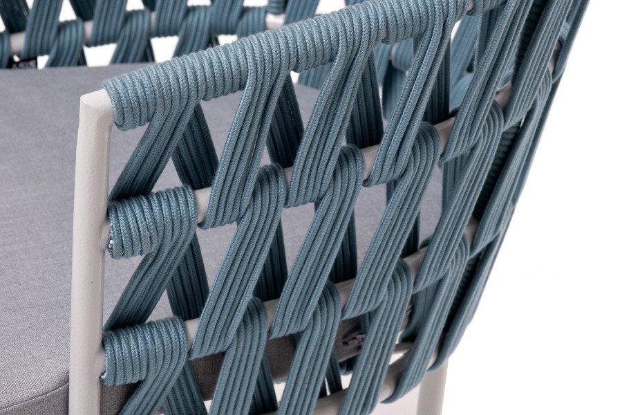 Плетеный стул Диего из роупа бирюзовый 4sis