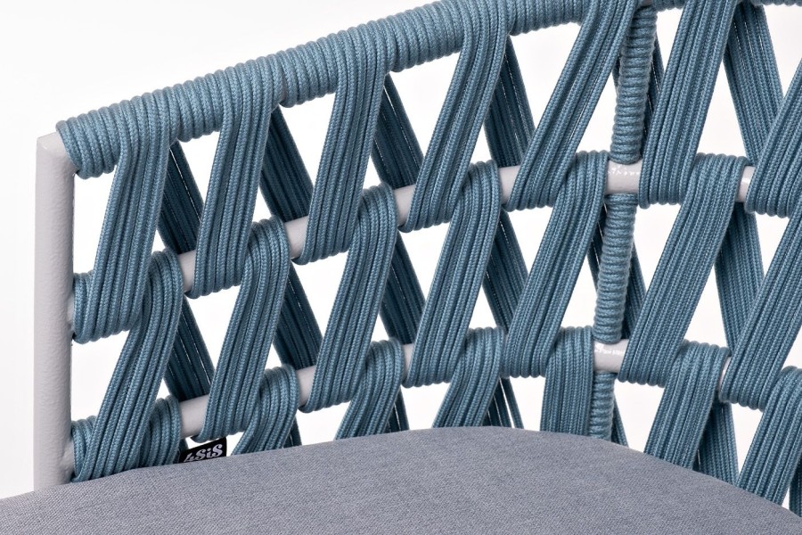 Плетеный стул Диего из роупа бирюзовый 4sis