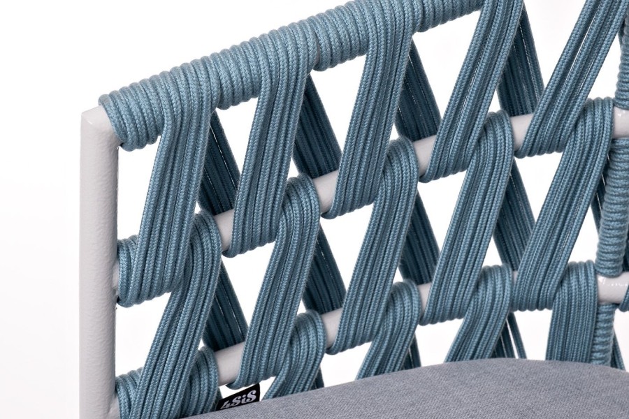 Плетеный стул Диего из роупа бирюзовый 4sis