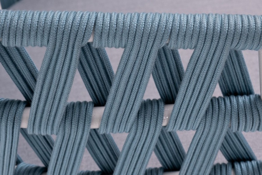 Плетеный стул Диего из роупа бирюзовый 4sis