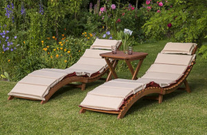 Комплект шезлонги и столик AFM-803A-T133 Beige Афина