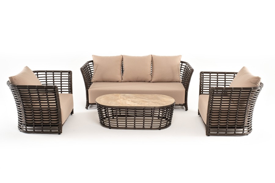 Лаунж-зона из искусственного ротанга Валенсия, цвет бронзовый 4sis