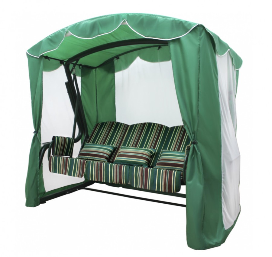 Садовые качели трехместные Элит Люкс, зеленый Garden
