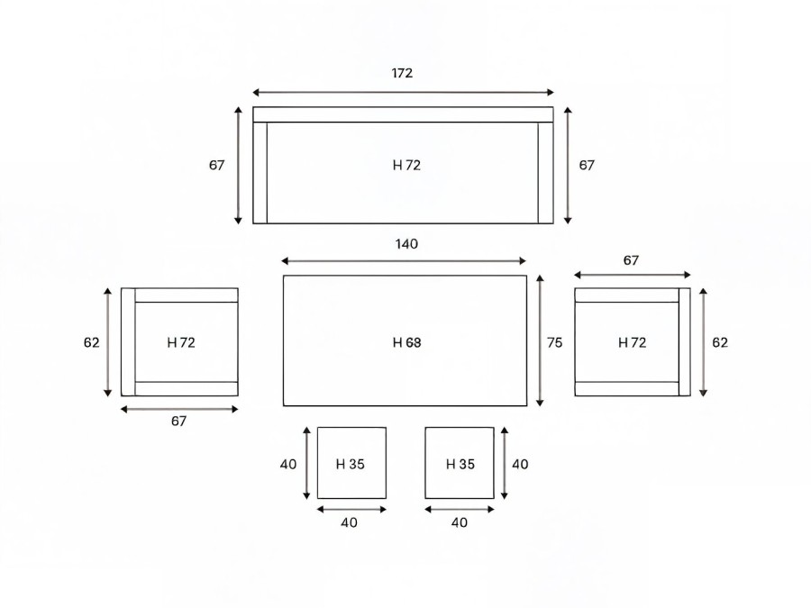 Комплект мебели ZOYA из искусственного ротанга бежевый Royal Family