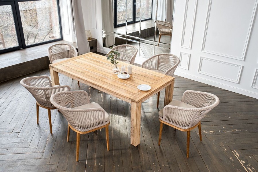 Обеденная группа на 6 персон Мадейра бежевая из дуба 4sis