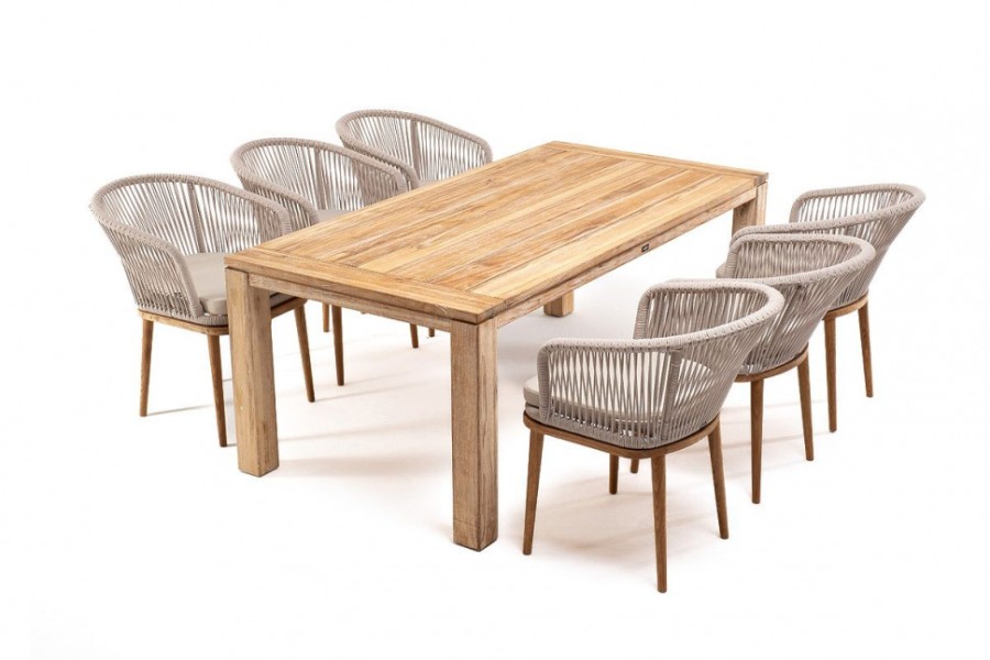 Обеденная группа на 6 персон Мадейра бежевая из дуба 4sis