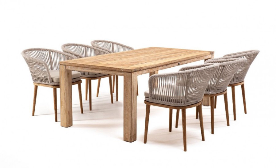 Обеденная группа на 6 персон Мадейра бежевая из дуба 4sis