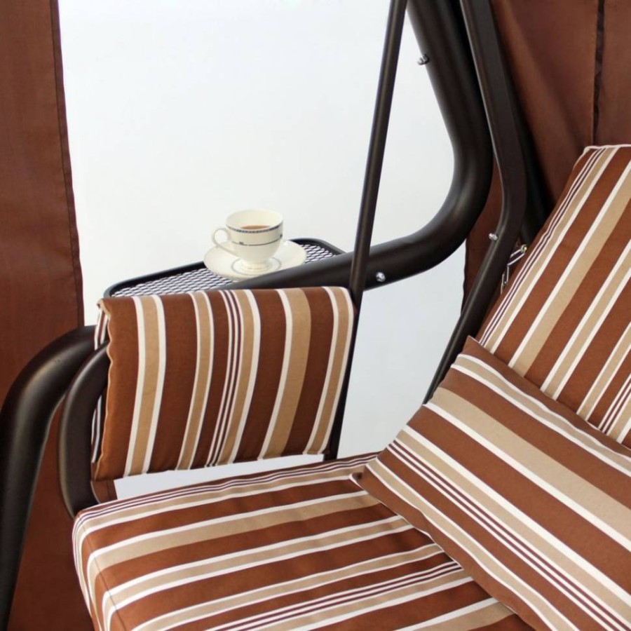 Садовые качели трехместные Элит Люкс, шоколад Garden