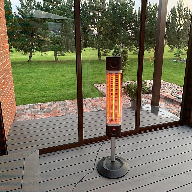 Напольный карбоновый обогреватель Veito CH1800 RE black Garden