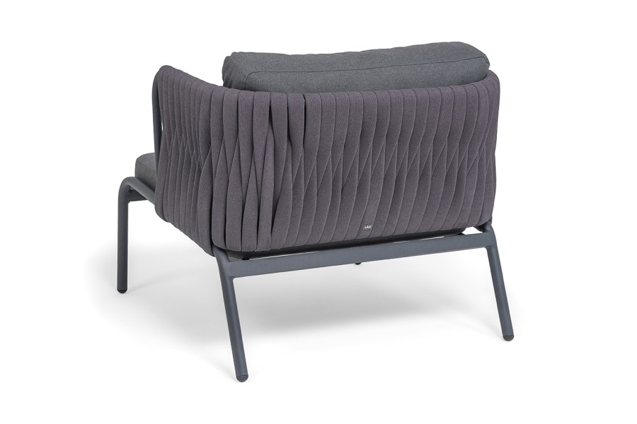 Кресло Ронда роуп серый 40 мм tex, ткань темно-серая 027 4sis