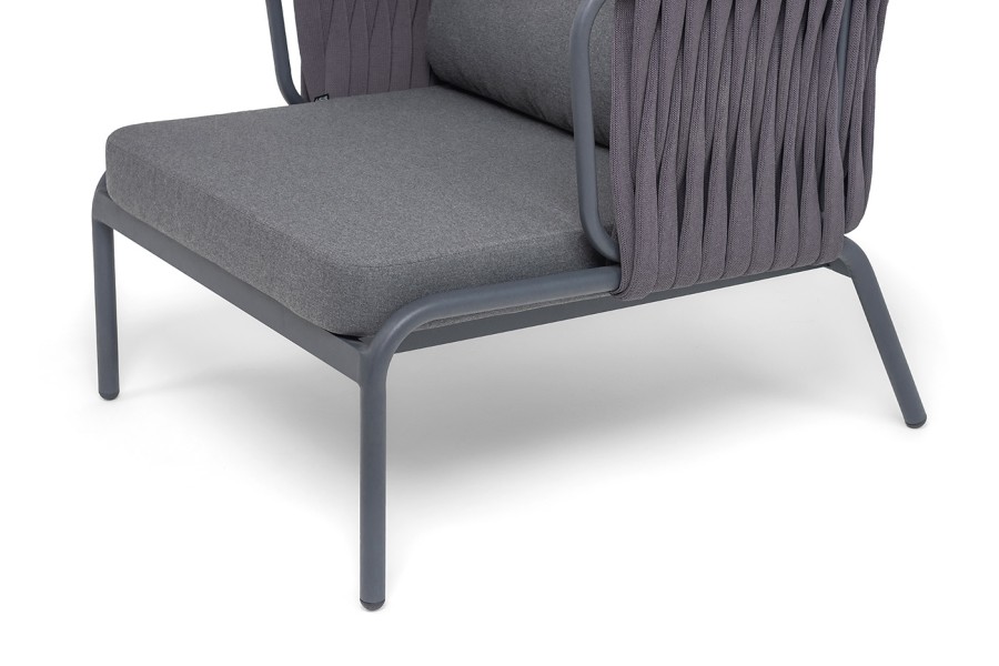 Кресло Ронда роуп серый 40 мм tex, ткань темно-серая 027 4sis