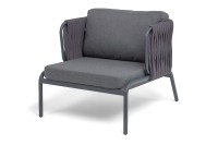 Кресло Ронда роуп серый 40 мм, ткань темно-серая 027 4sis