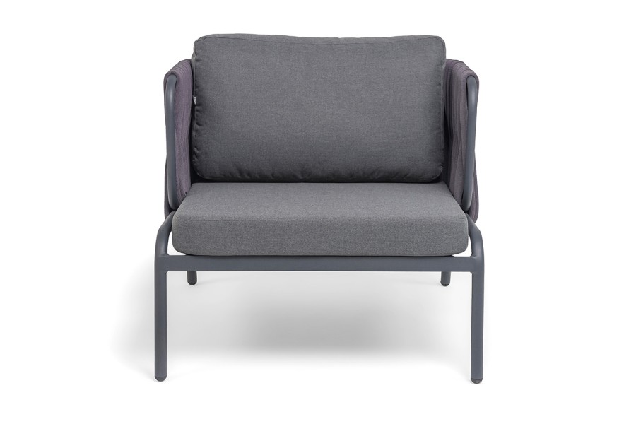 Кресло Ронда роуп серый 40 мм tex, ткань темно-серая 027 4sis