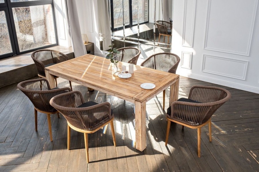 Обеденная группа на 6 персон Мадейра коричневая из дуба 4sis