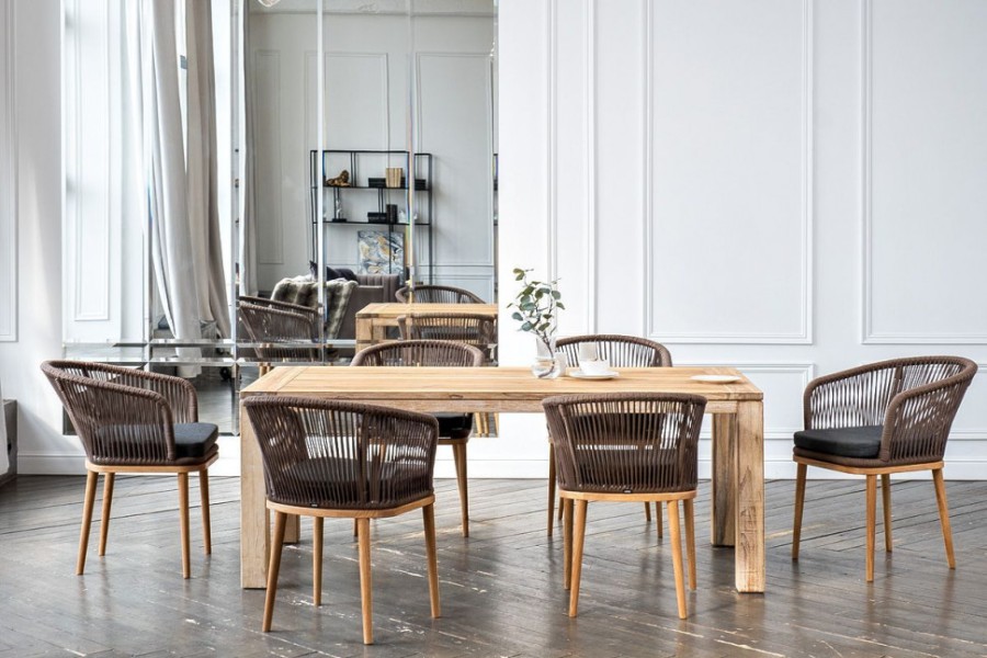 Обеденная группа на 6 персон Мадейра коричневая из дуба 4sis